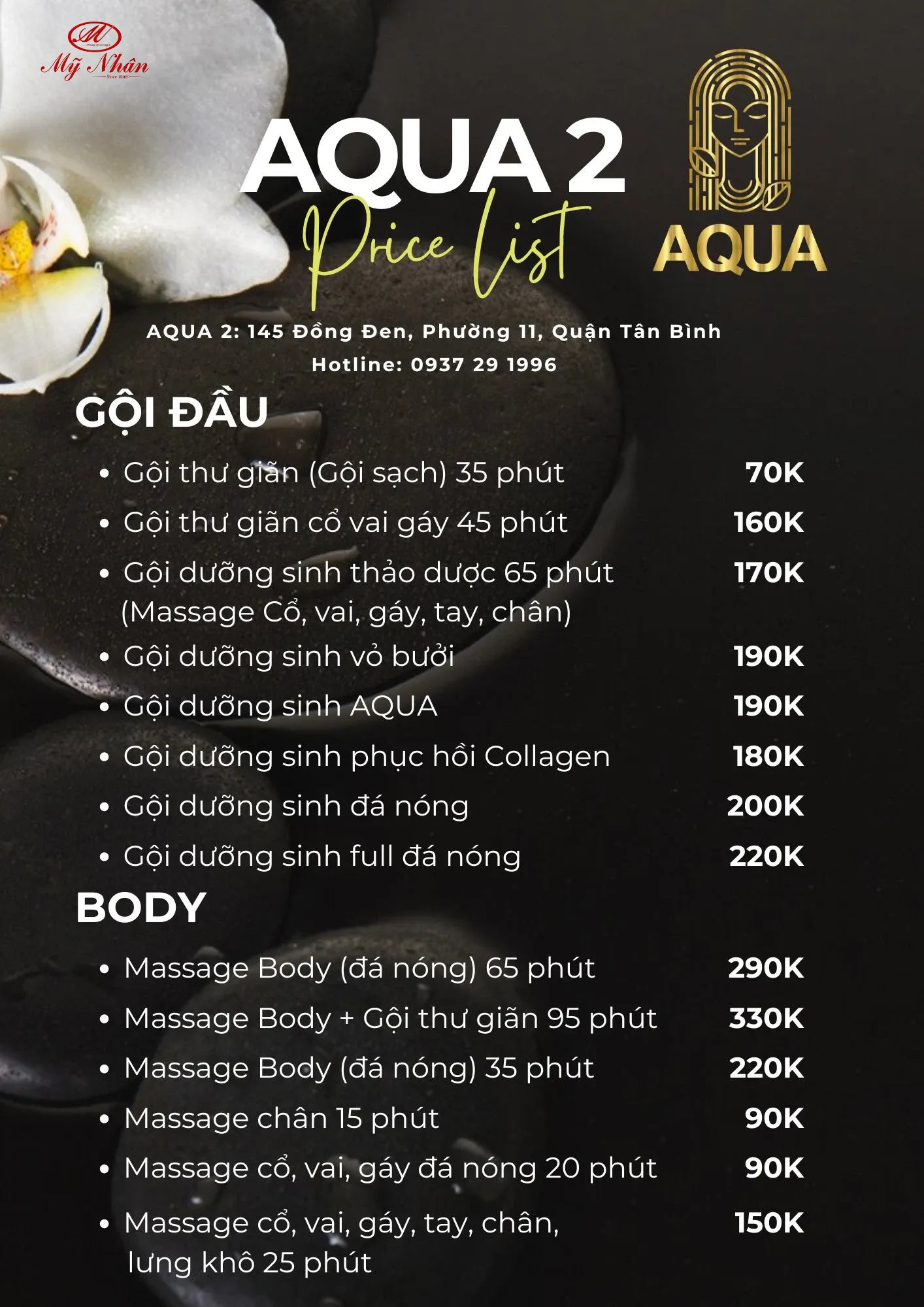 Bảng giá AQua SPA