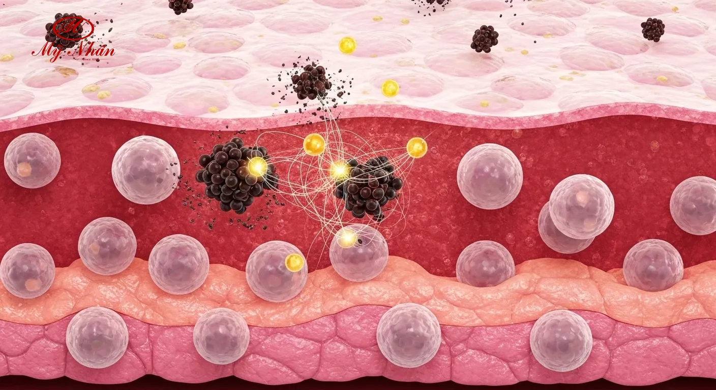 Cơ chế retinol giúp tái tạo tế bào da và giảm sắc tố melanin.