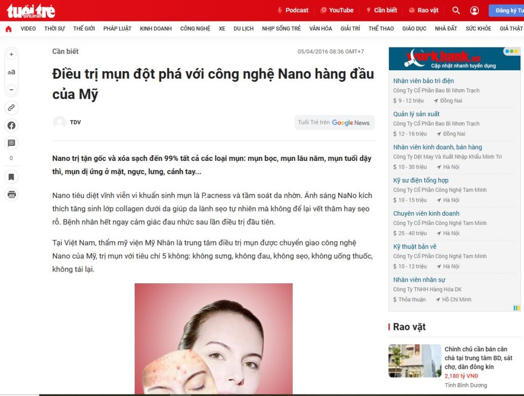 Truyền thông Mỹ Viện Mỹ Nhân