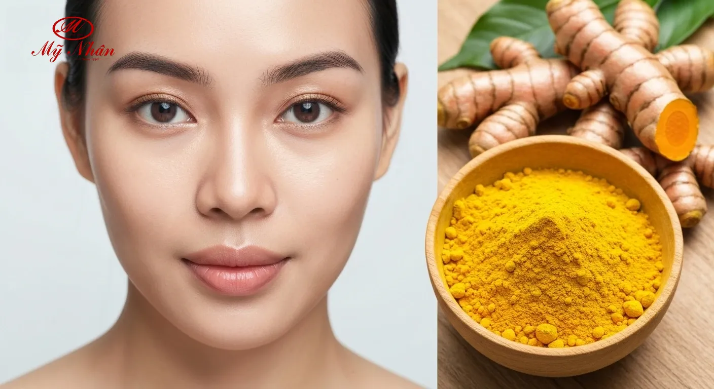 Phụ nữ Việt Nam dùng tinh bột nghệ trị nám da mặt tại nhà