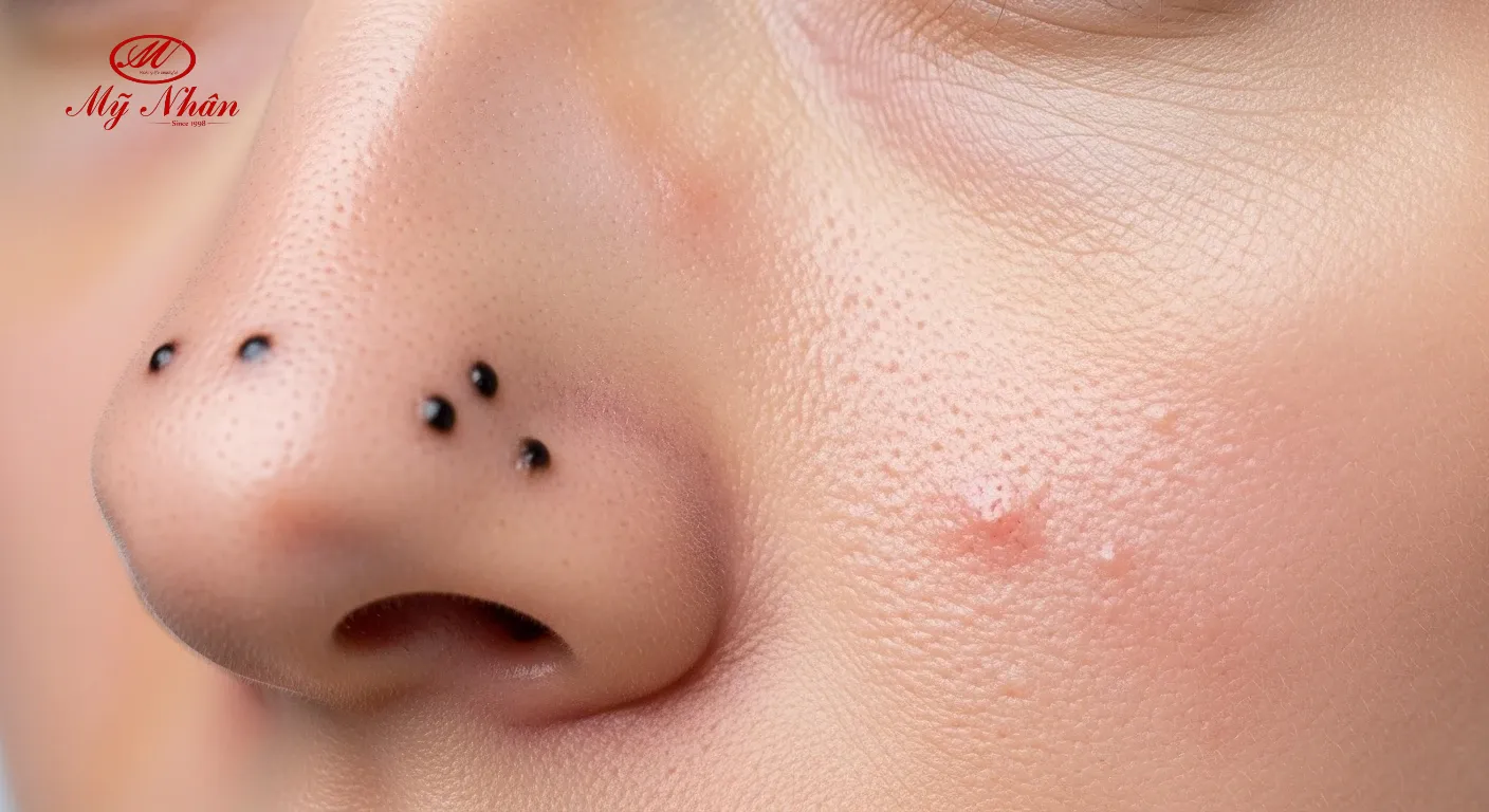 Các loại mụn không viêm như mụn đầu đen, mụn đầu trắng và mụn ẩn.