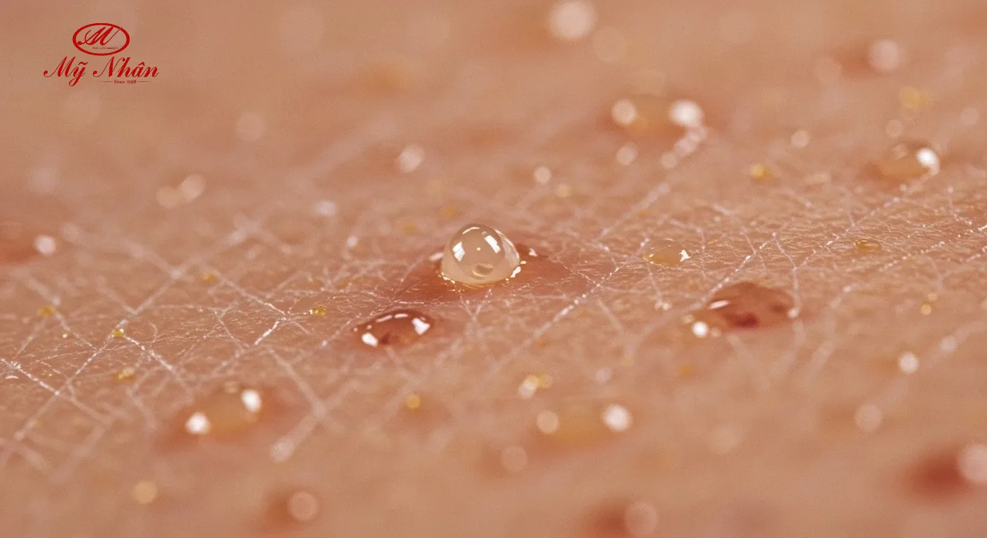 Các yếu tố gây mụn ẩn như dầu thừa, bụi bẩn và lỗ chân lông bị tắc nghẽn dưới da.